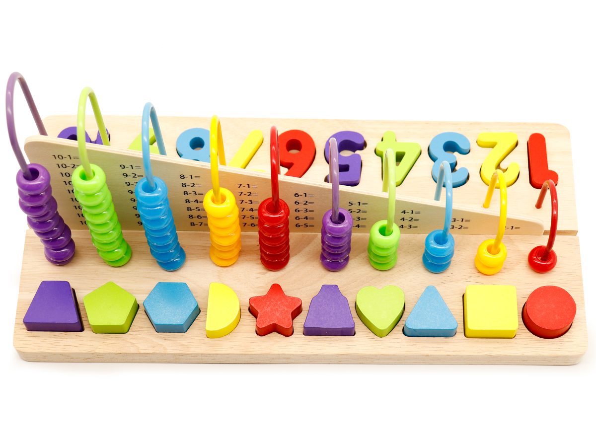 Edukativni abakus + drvene brojke Ecotoys