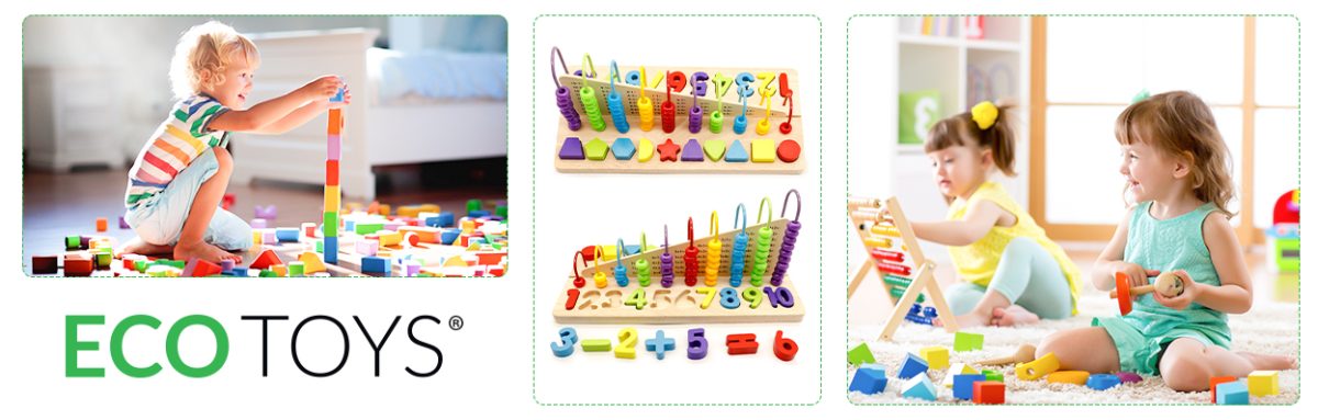 Edukativni abakus + drvene brojke Ecotoys