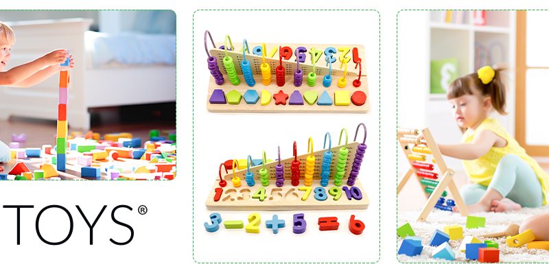 Edukativni abakus + drvene brojke Ecotoys