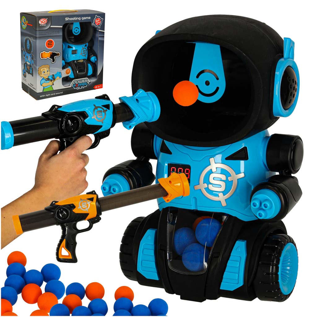 Gladni robot mete pucanje arkadna igra set pištolj + loptice
