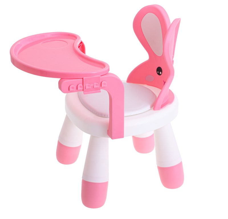 Hranilica i stol za igru rozi