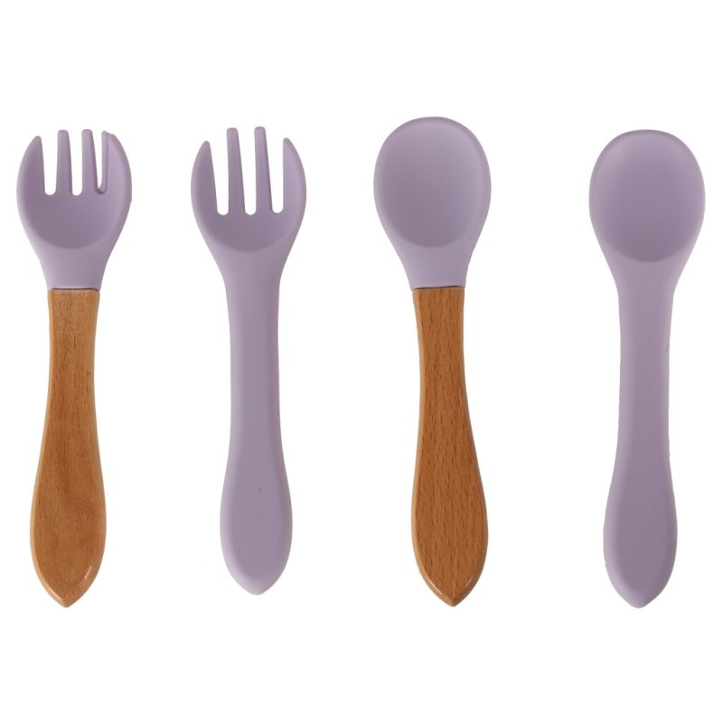 Silikonske posude za djecu 9 elemenata ljubičaste