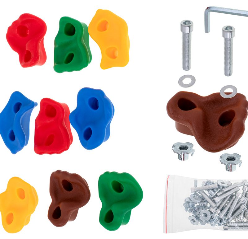 Kamenje za penjanje za djecu, šareno, 10 kom + vijci