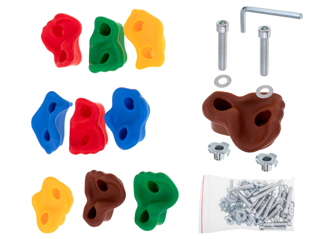 Kamenje za penjanje za djecu, šareno, 10 kom + vijci