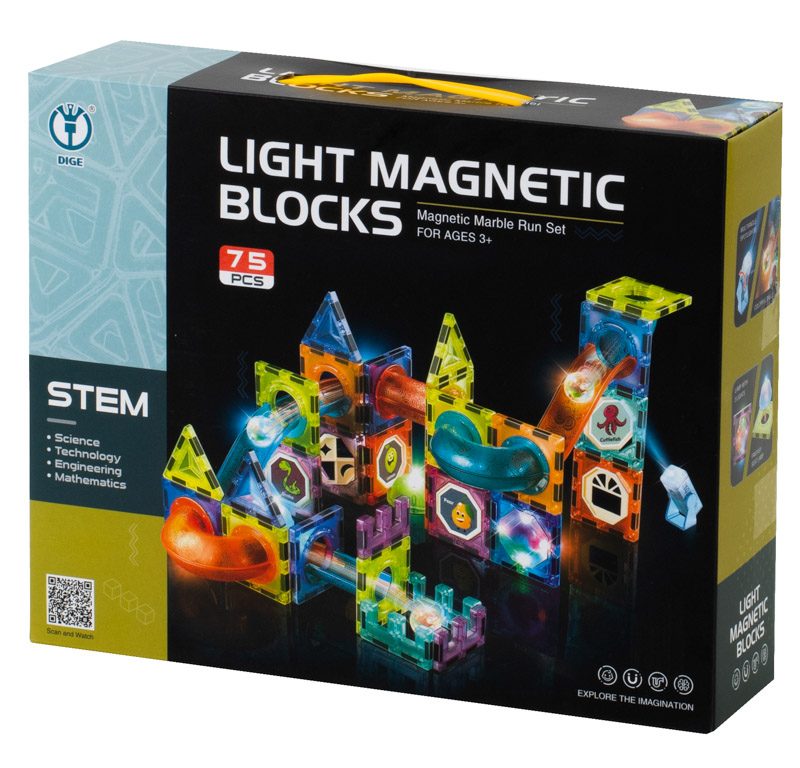 Magnetni blokovi - kugla - staza svijetleća 75 elemenata