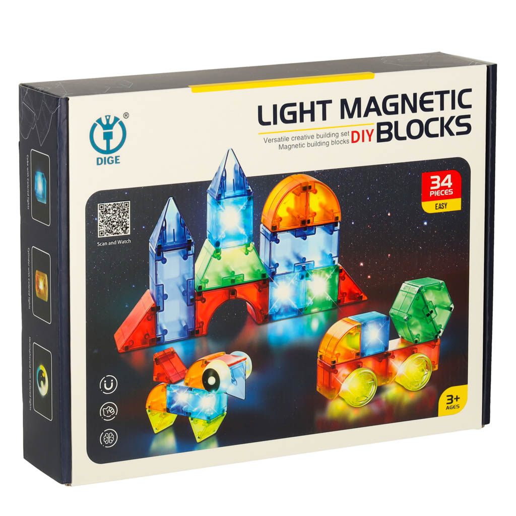 Svjetleći magnetni 3D blokovi 34 elementa