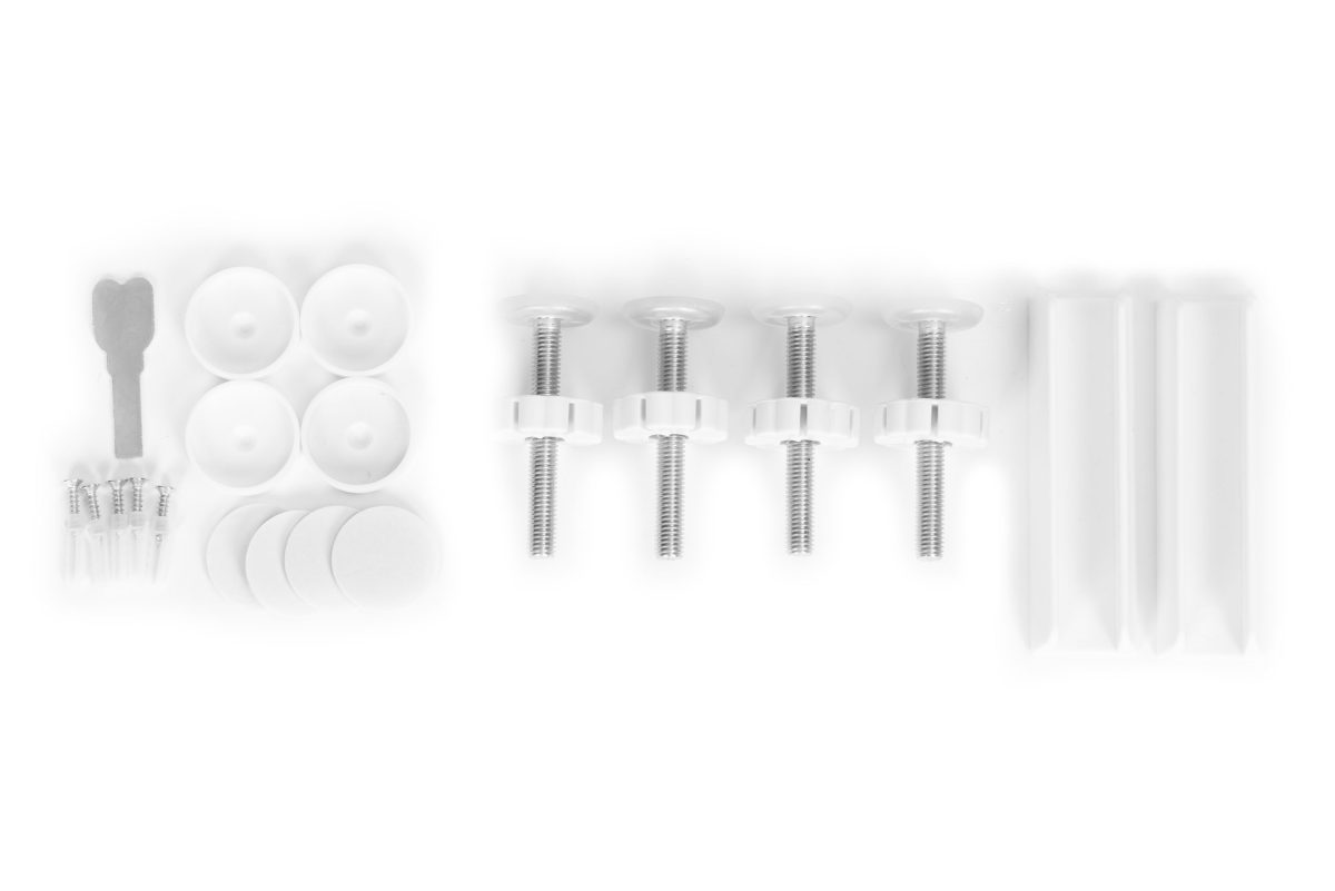 Sigurnosna vrata bijela, 74-105 cm, za stepenice i vrata, metal i drvo, dodatni paneli