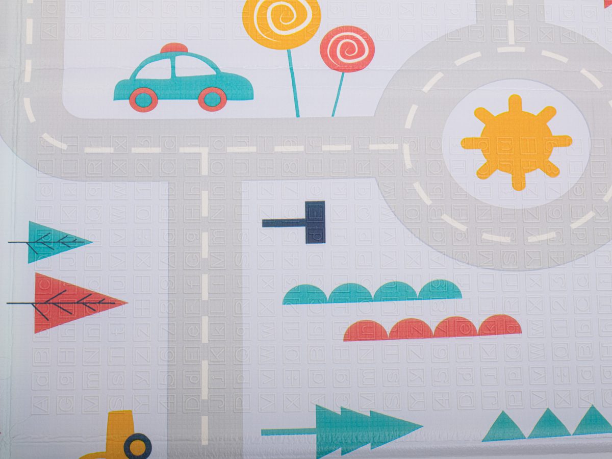 Edukativna prostirka za djecu cesta/šuma 177x158x0,8cm