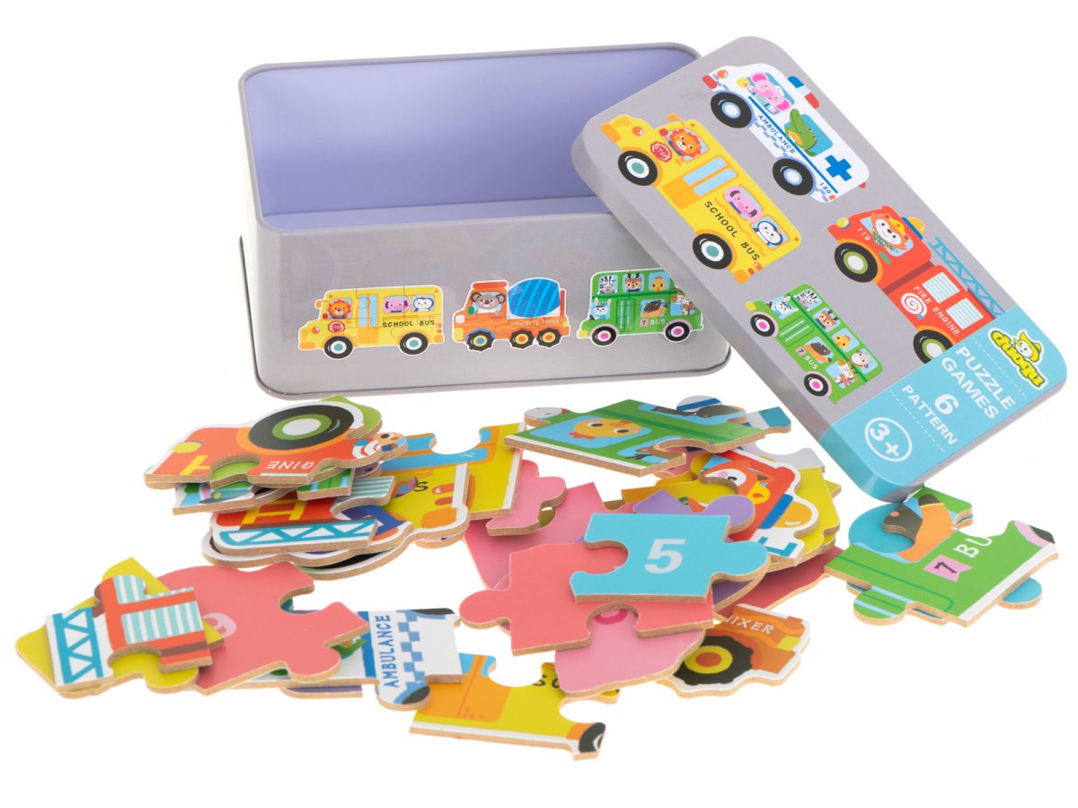 Puzzle u metalnoj kutiji vozila 30 kom