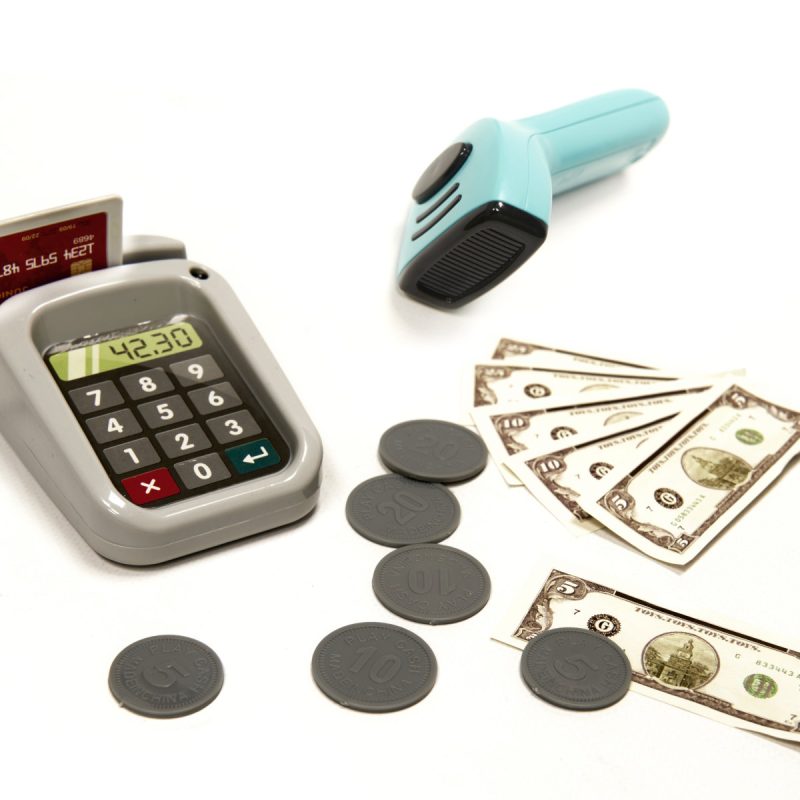 Blagajna i supermarket + kolica za shopping