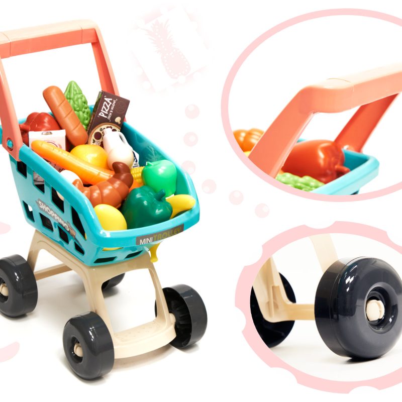 Blagajna i supermarket + kolica za shopping