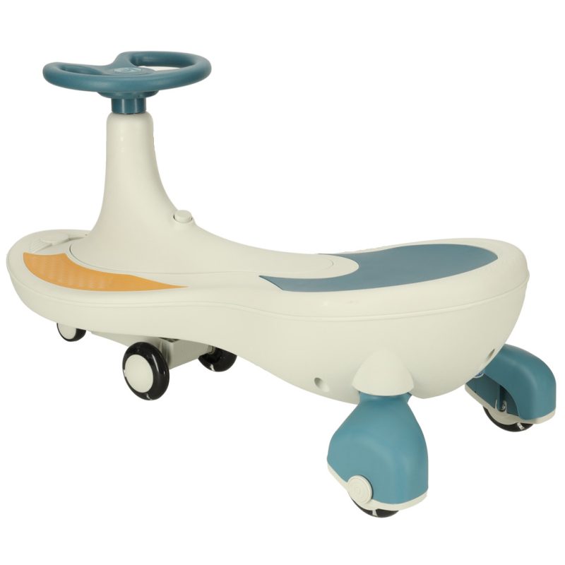 Wiggle swing auto svjetleći LED kotači s glazbom 76 cm plavo-bijeli max 100 kg