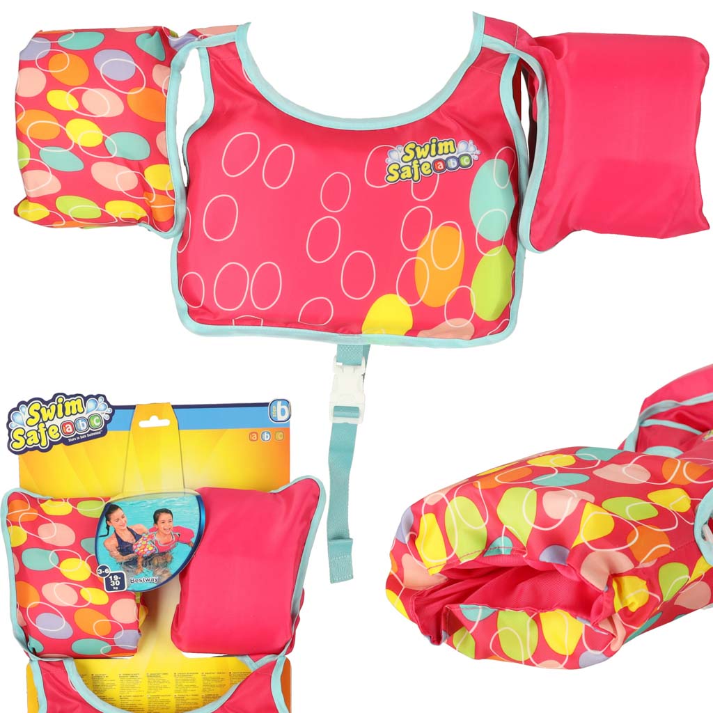 BESTWAY-32174-Inflatable-swimming-vest-kapok-with-sleeves-pink-3-6-years-old-19-30kg-143954 Pjenasti prsluk s rukavima za plivanje za djecu 3-6 godina 19-30 kg BESTWAY 32174 roza