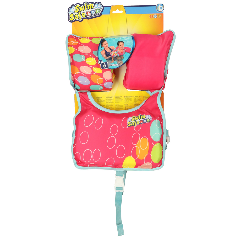 BESTWAY-32174-Inflatable-swimming-vest-kapok-with-sleeves-pink-3-6-years-old-19-30kg-143955 Pjenasti prsluk s rukavima za plivanje za djecu 3-6 godina 19-30 kg BESTWAY 32174 roza