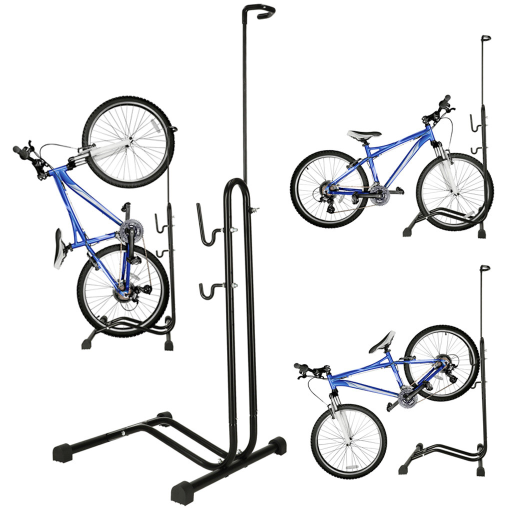 Bike-stand-RALLEX-for-service-bike-free-standing-metal-black-167262 Stalak za bicikle RALLEX za bicikl, samostojeći, metalni, crni