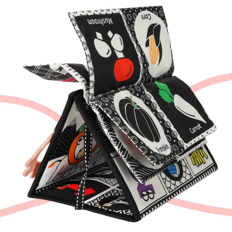 Kontrastna podloga sa senzornom knjigom i grizalom i ogledalom