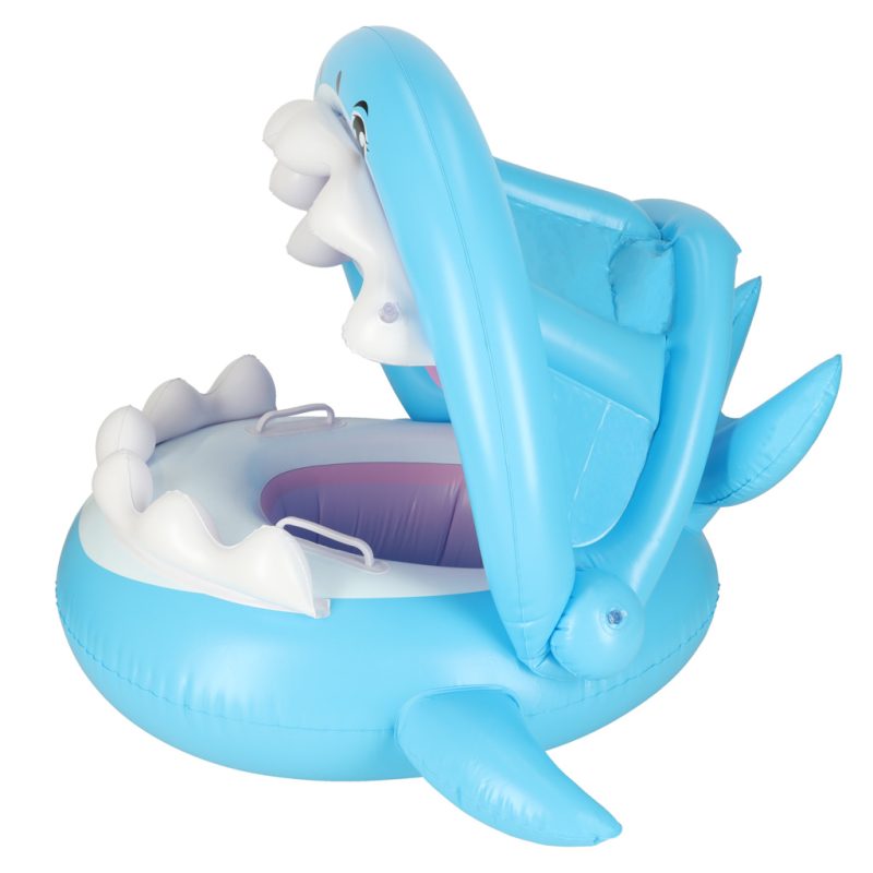 Swimming-ring-inflatable-ring-for-babies-children-s-inflatable-boat-with-seat-and-roof-shark-23kg-167565 Obruč za plivanje na napuhavanje za bebe, dječji čamac na napuhavanje sa sjedištem i krovom morski pas 23kg