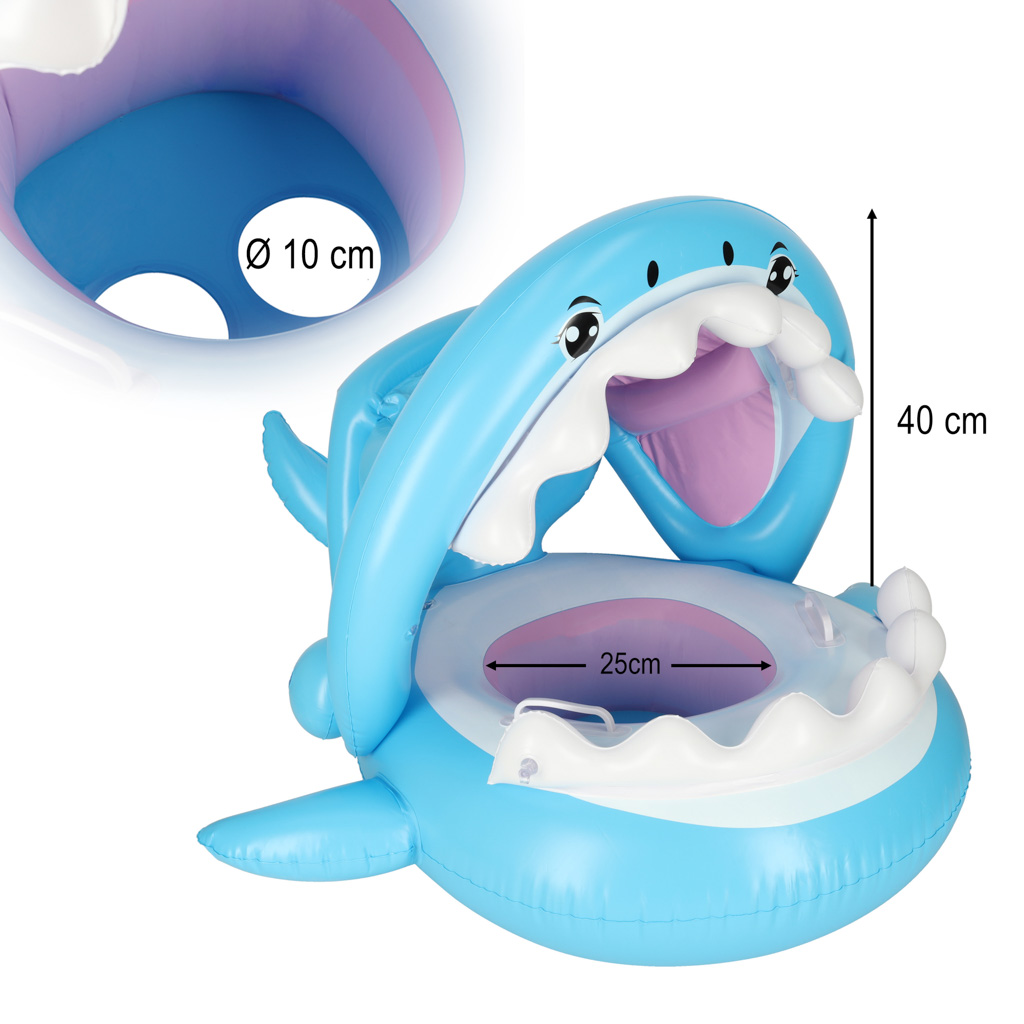 Swimming-ring-inflatable-ring-for-babies-children-s-inflatable-boat-with-seat-and-roof-shark-23kg-167571 Obruč za plivanje na napuhavanje za bebe, dječji čamac na napuhavanje sa sjedištem i krovom morski pas 23kg