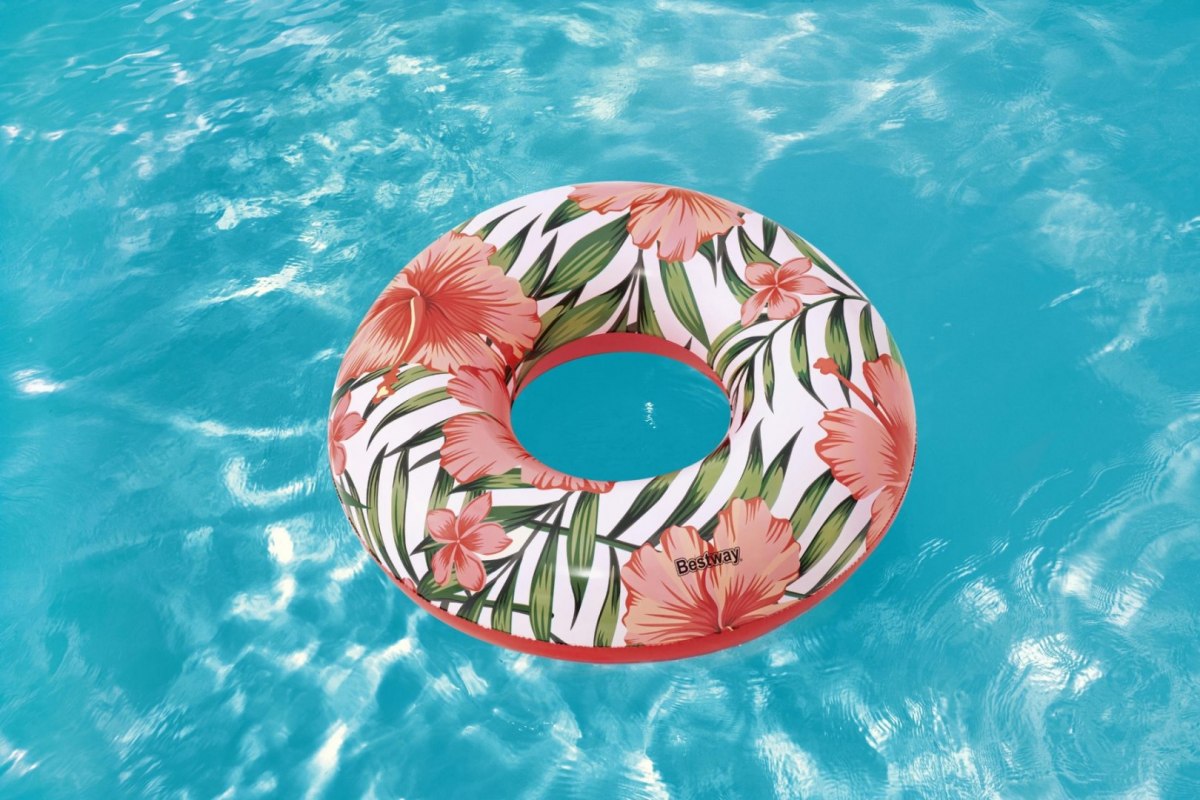 BESTWAY 36237 Kolut na napuhavanje s cvijećem i lišćem bijelo-ružičaste boje