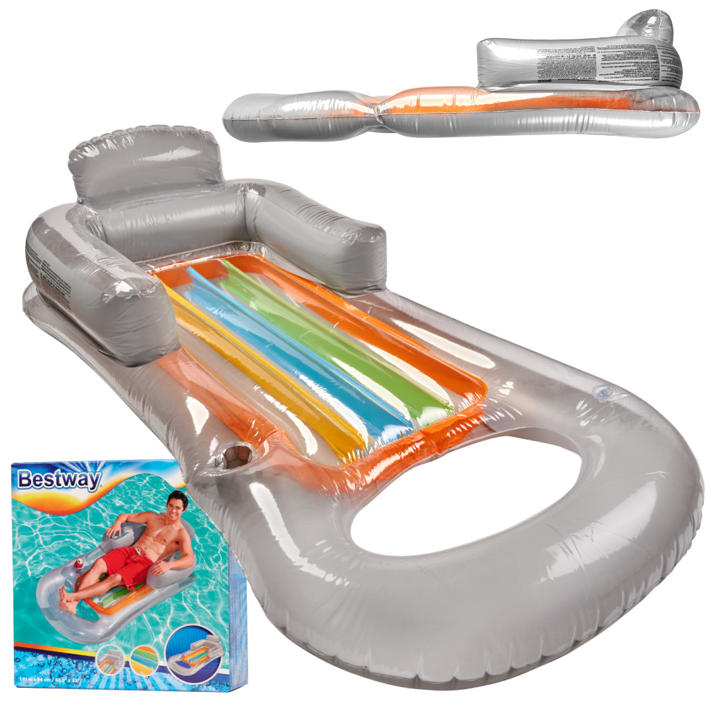 BESTWAY 43028 Ležaljka na napuhavanje, madrac, siva