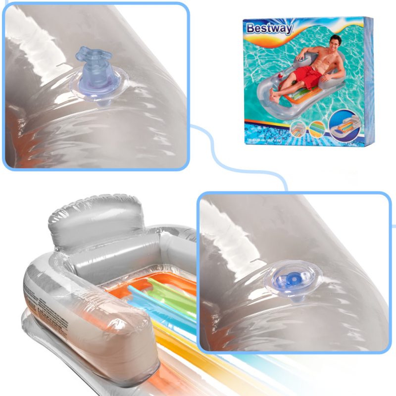 BESTWAY 43028 Ležaljka na napuhavanje, madrac, siva