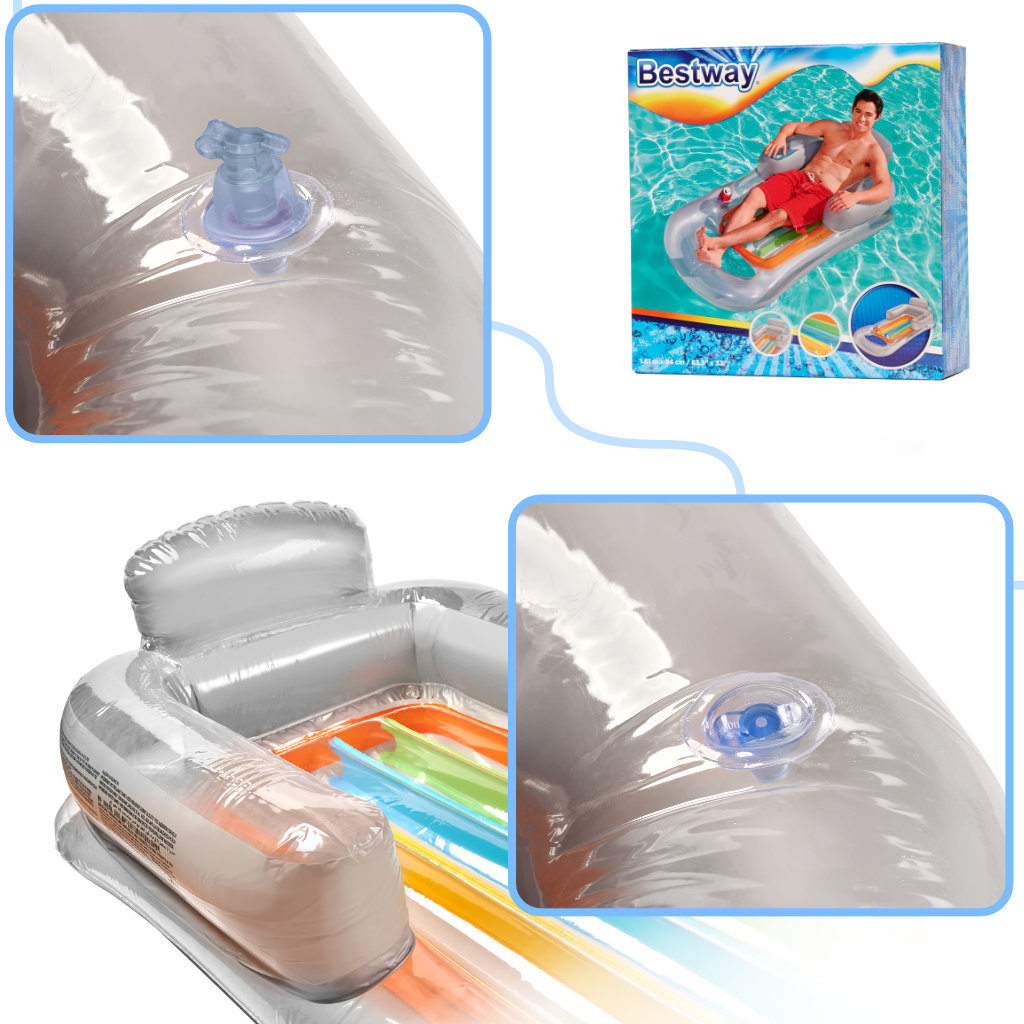 BESTWAY 43028 Ležaljka na napuhavanje, madrac, siva