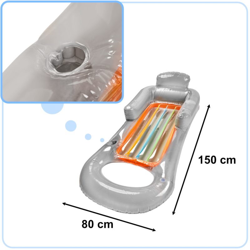 BESTWAY 43028 Ležaljka na napuhavanje, madrac, siva
