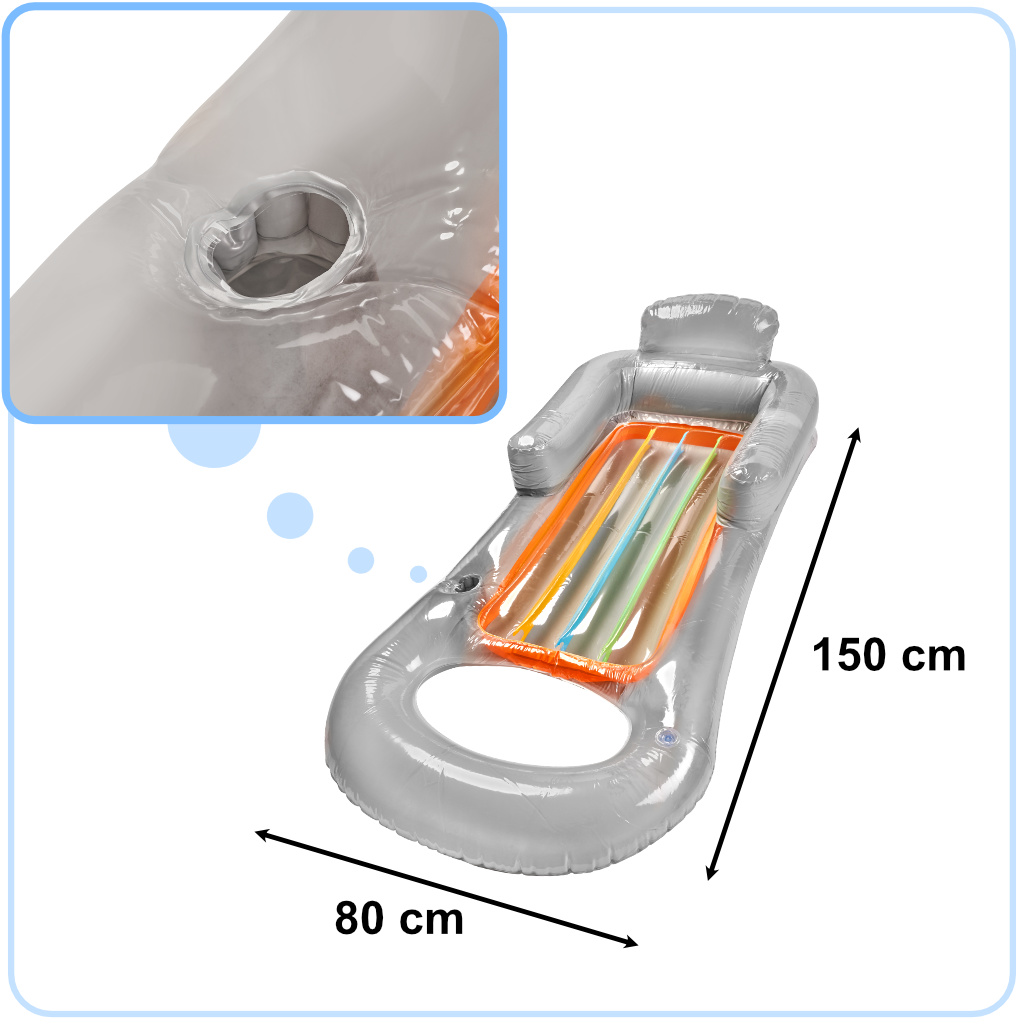 BESTWAY 43028 Ležaljka na napuhavanje, madrac, siva