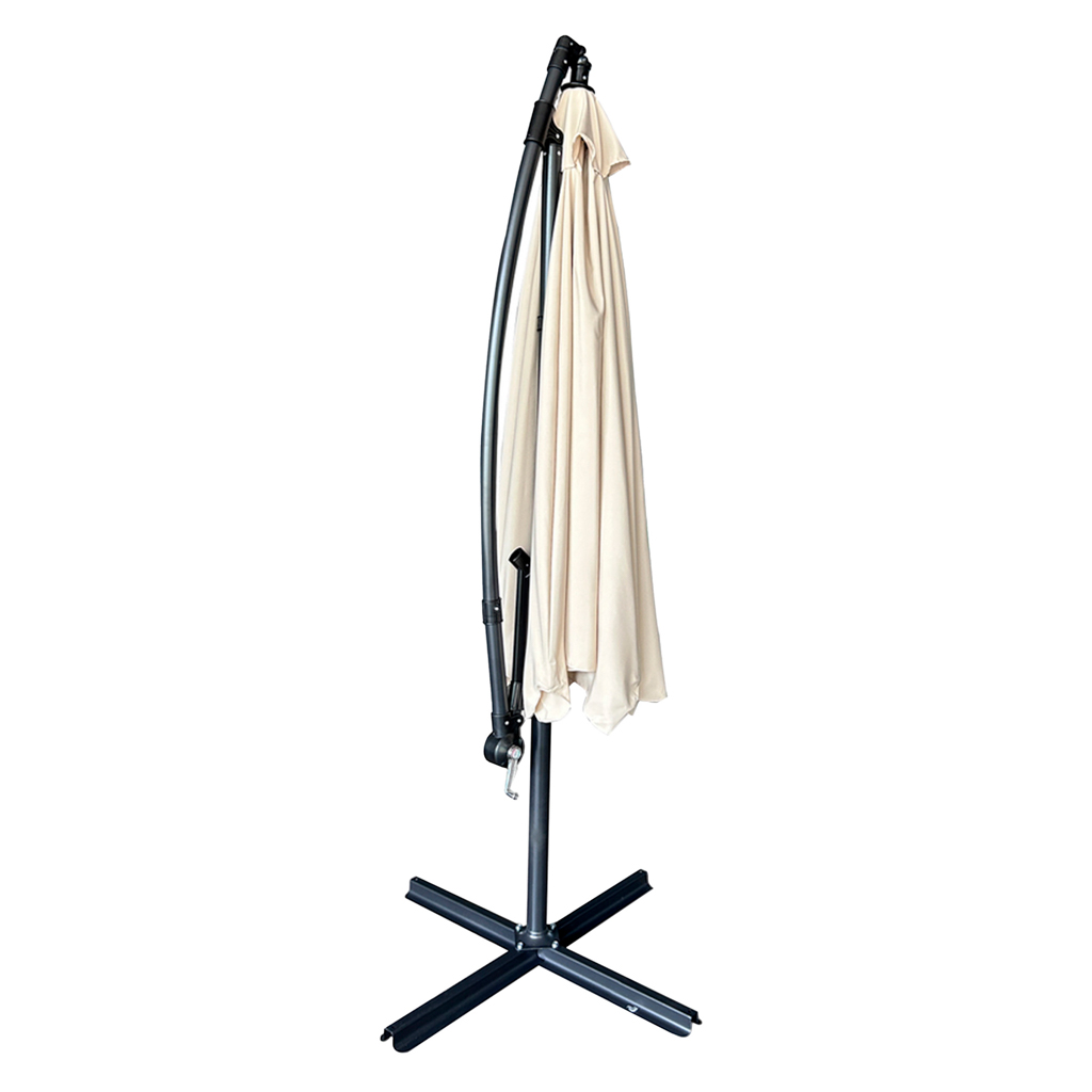 Vrtni suncobran veliki sklopivi suncobran s krakom 290 cm bež