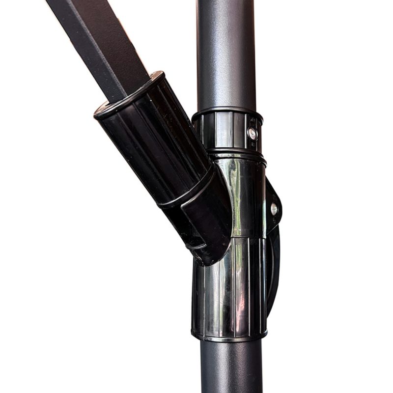 Vrtni suncobran veliki sklopivi suncobran s krakom 290 cm crni