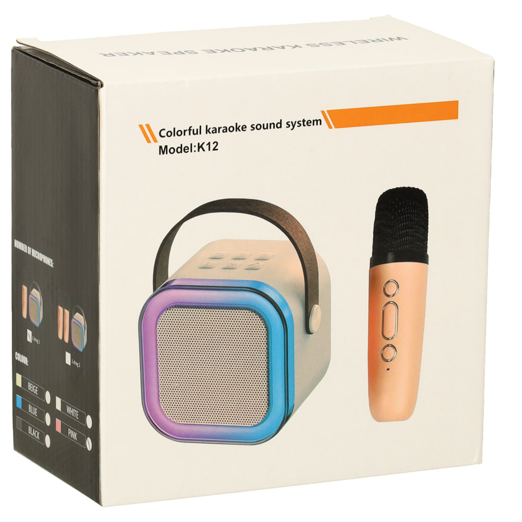 Karaoke zvučnik s mikrofonom BLUETOOTH USB LED ružičasti