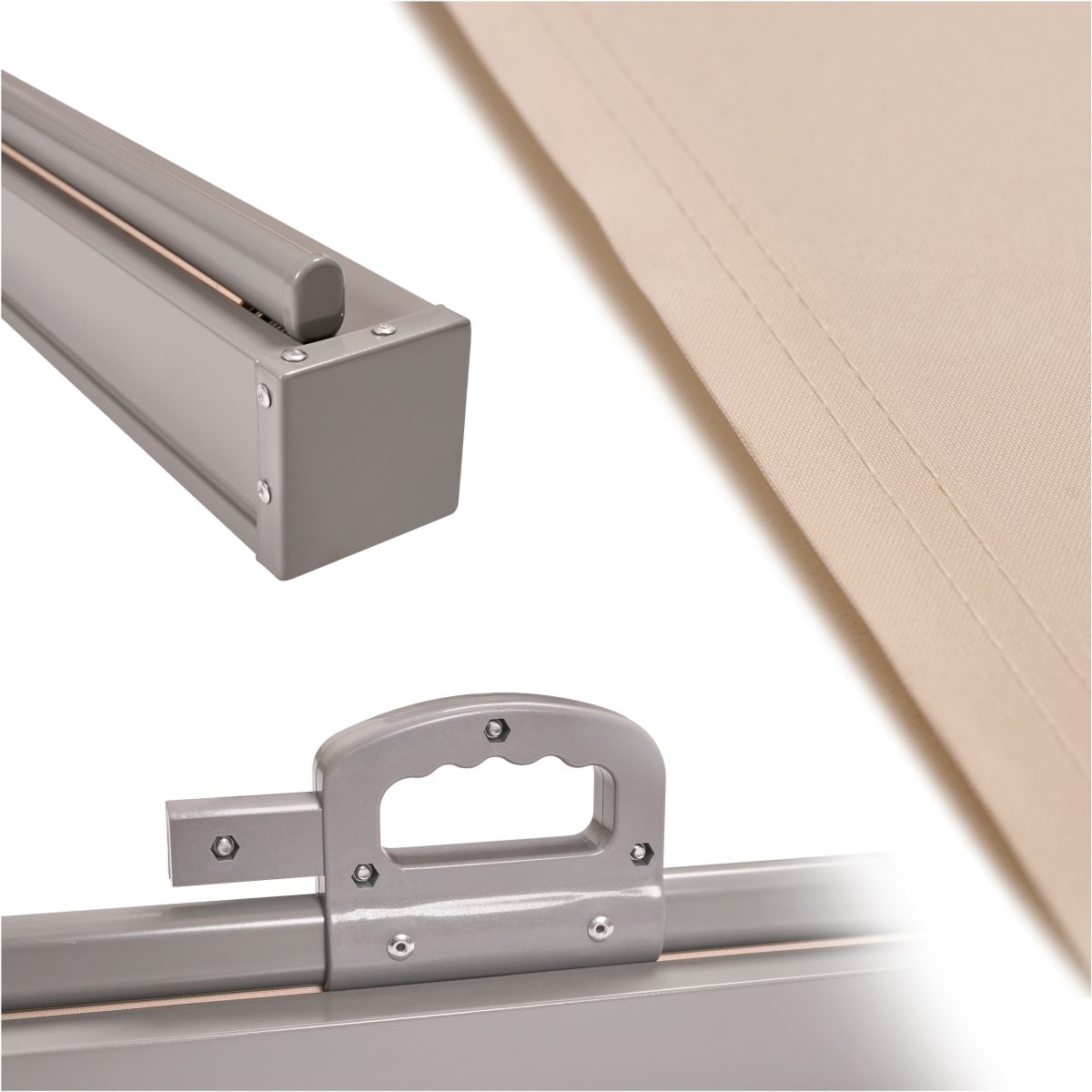 Bočna tenda za terasu s uvlačivim zaslonom 180 x 400 cm bež