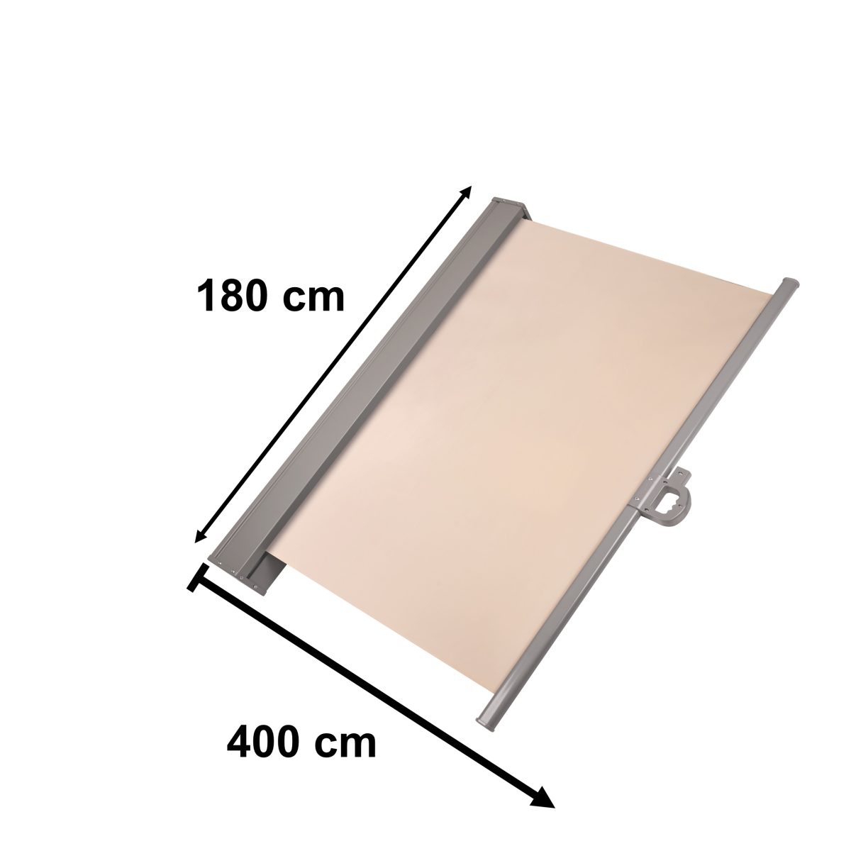 Bočna tenda za terasu s uvlačivim zaslonom 180 x 400 cm bež