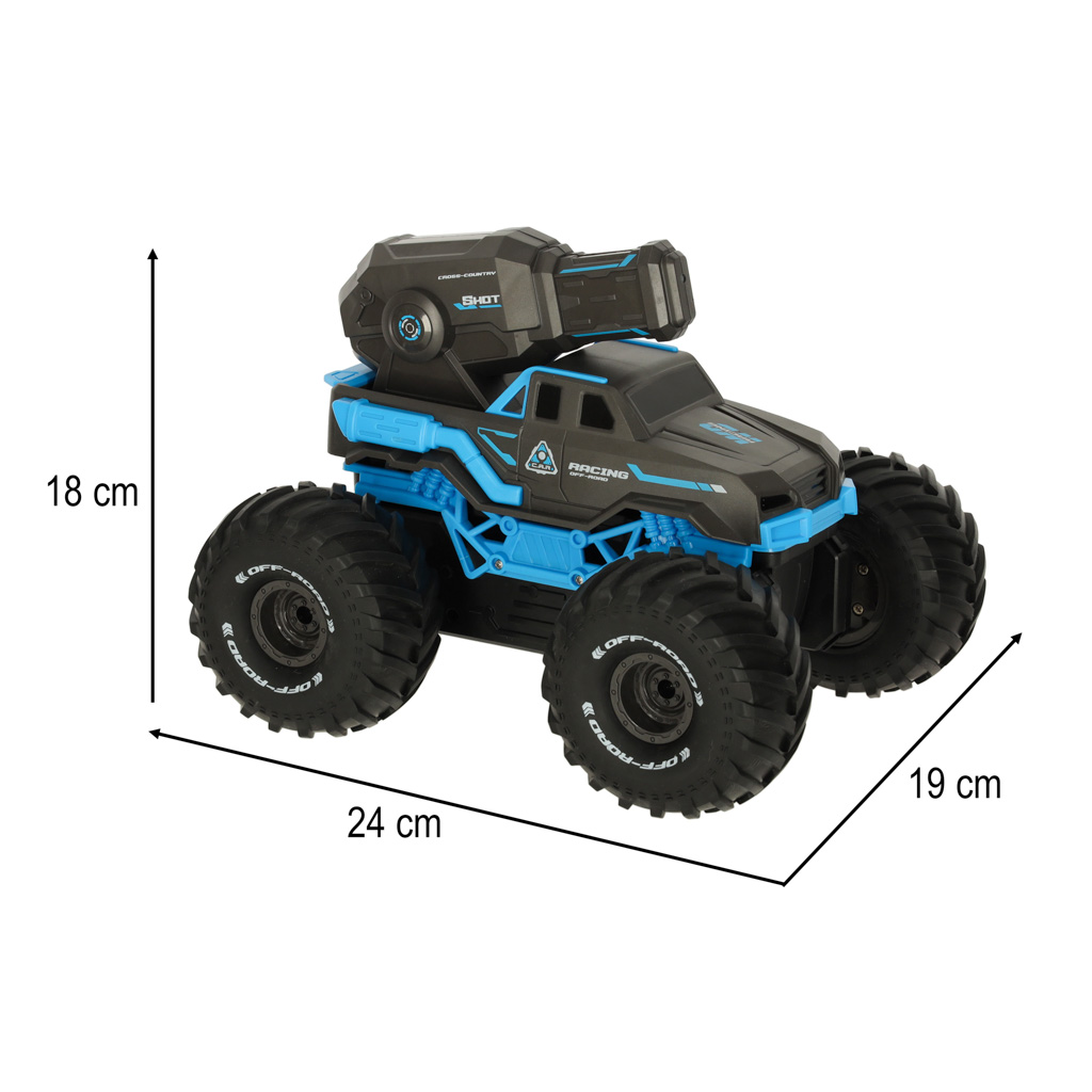 RC amfibijski vodootporni automobil kojim se upravlja pokretom ruku + 2 daljinska upravljača plave boje