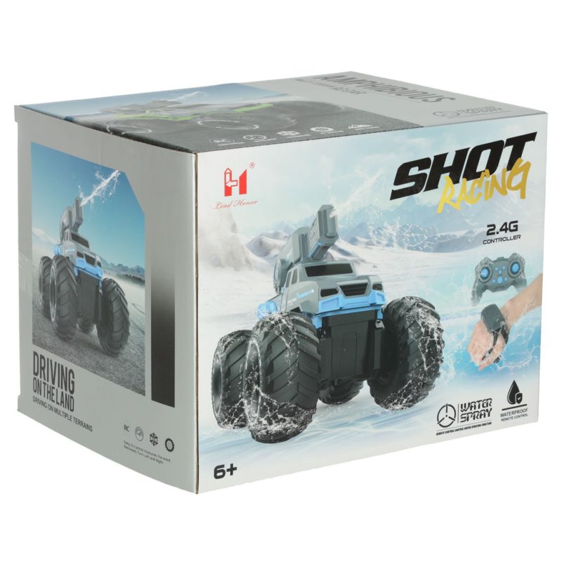 RC amfibijski vodootporni automobil kojim se upravlja pokretom ruku + 2 daljinska upravljača plave boje