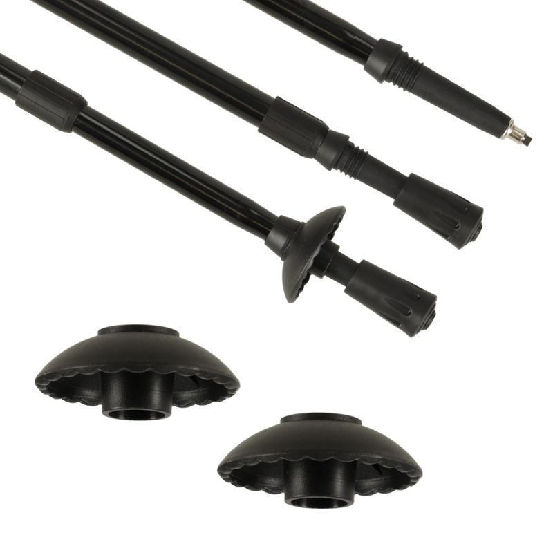 Štapovi za planinarenje za nordijsko hodanje, sklopivi, 2 komada, crni