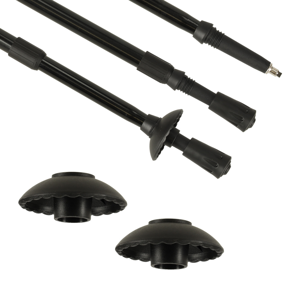 Štapovi za planinarenje za nordijsko hodanje, sklopivi, 2 komada, crni