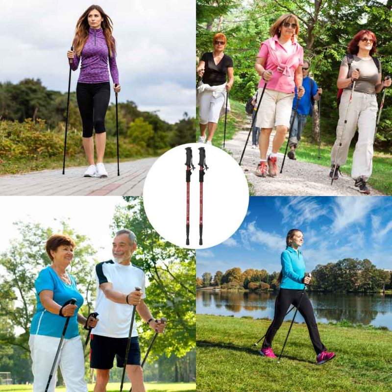 Trekking-poles-for-Nordic-walking-folding-2-pieces-red-172820 Štapovi za planinarenje za nordijsko hodanje, sklopivi, 2 komada, crveni