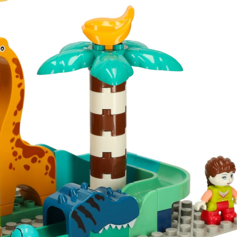 Kocke za građenje sa stazom za lopticu park dinosaura 147 komada Bibi-inn