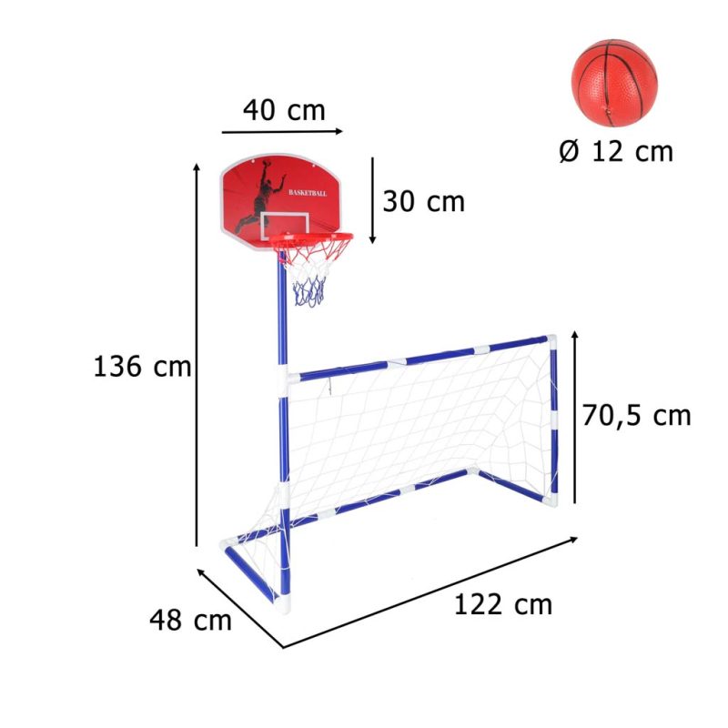 Nogometni gol košarkaška ploča 2 lopte, nogometni i košarkaški set
