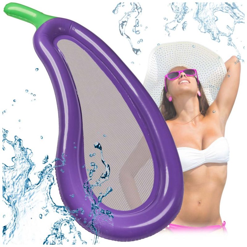 Napuhani mrežasti madrac za bazensku vodu boje patlidžana XXL 240 cm