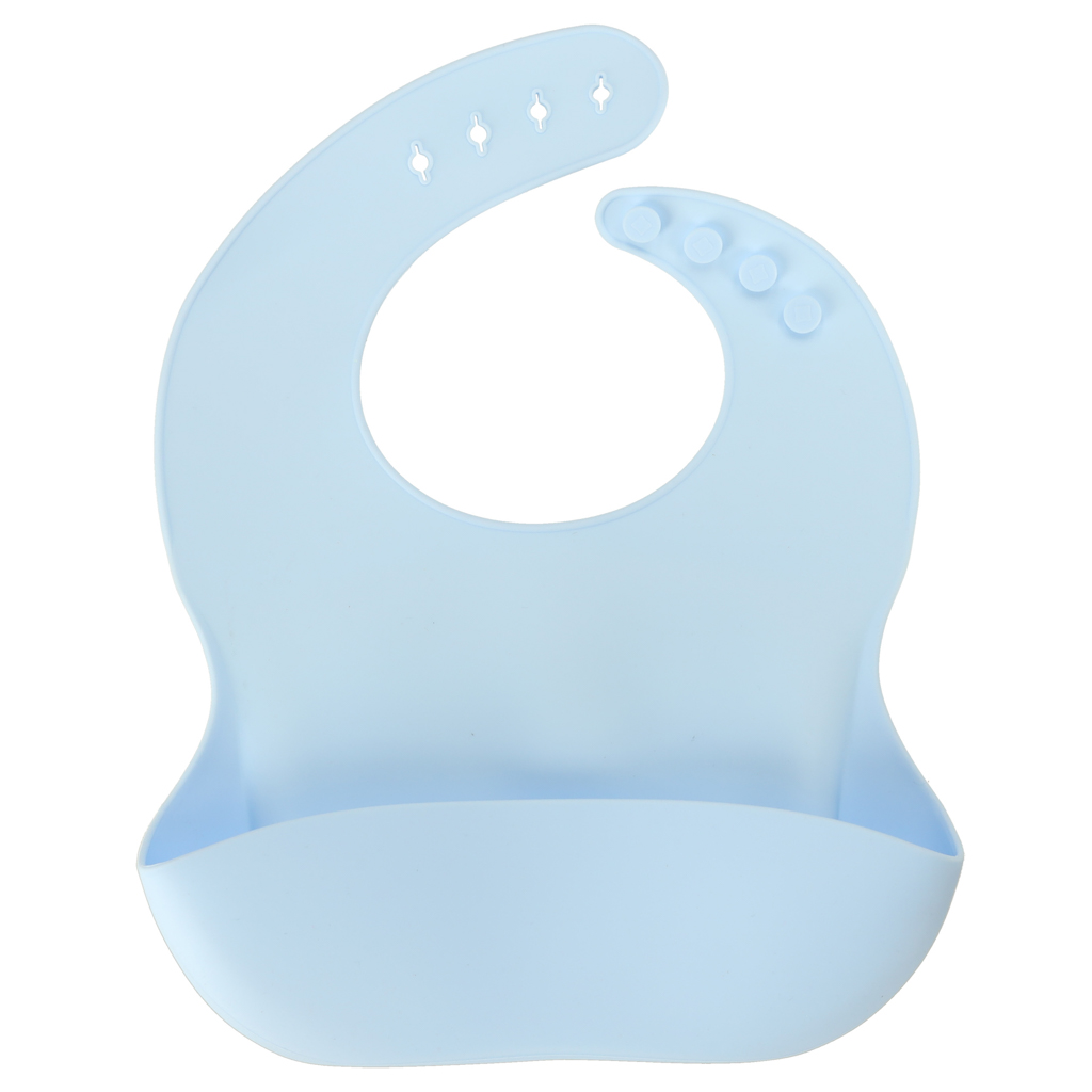 Silikonski pribor za bebe, set od 4 komada, medvjedić plave boje.