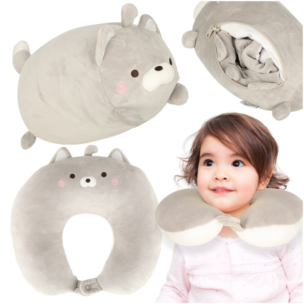 Putni jastuk 2u1 za vrat za automobil, avion, maca