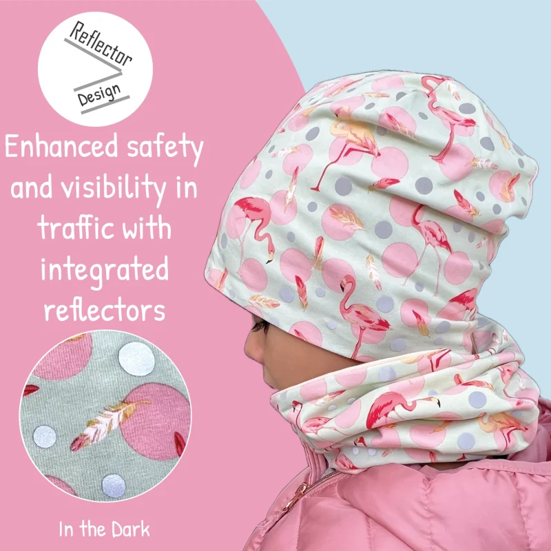 Reflektirajuća kapa s 360° reflektirajućim šalom - Flamingo