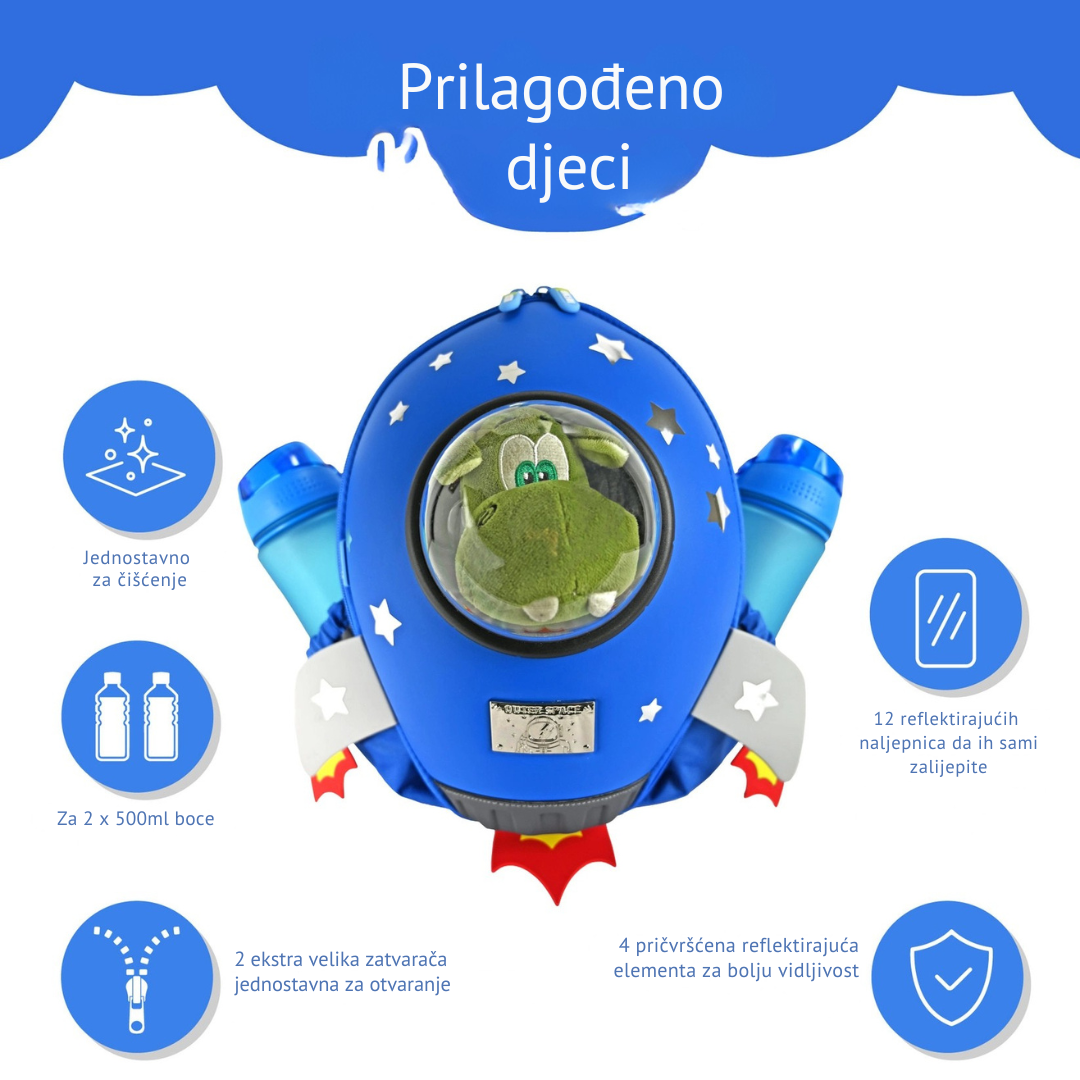 Dječji ruksak Raketa s prozorčićem za gledanje