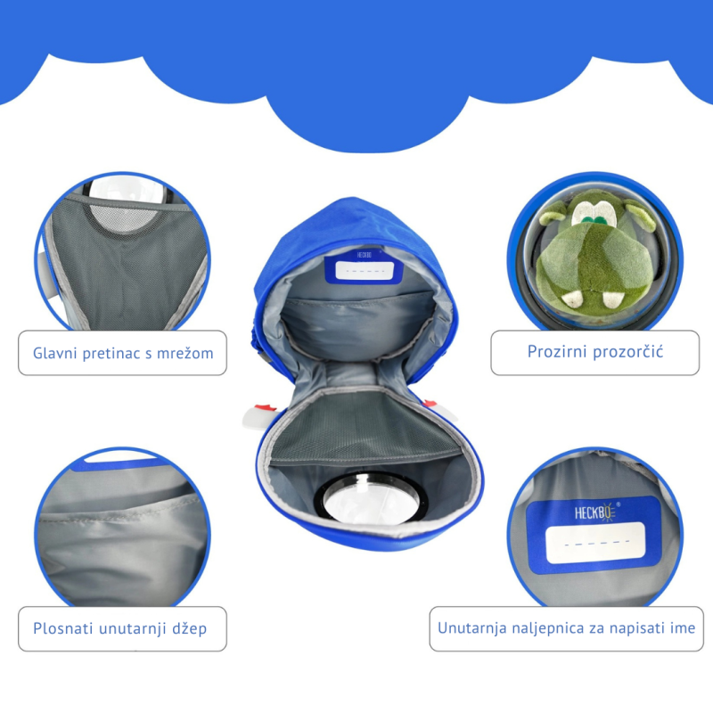 Dječji ruksak Raketa s prozorčićem za gledanje