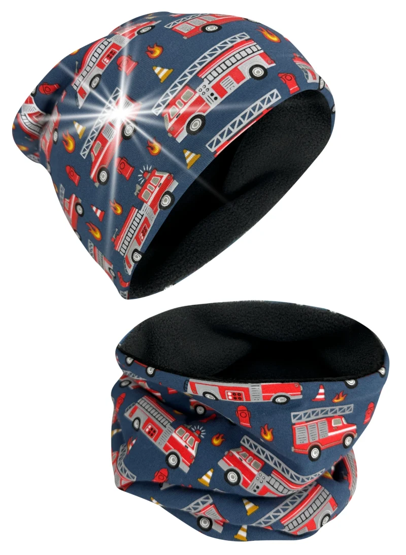 Reflektirajuća kapa s 360° reflektirajućim šalom - Vatrogasci - Flis unutra