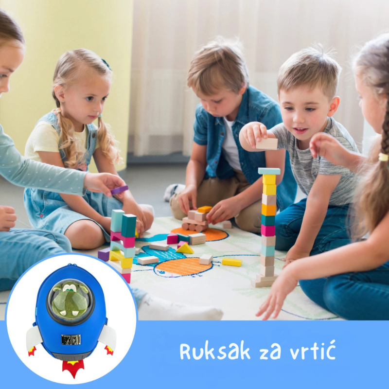 Dječji ruksak Raketa s prozorčićem za gledanje