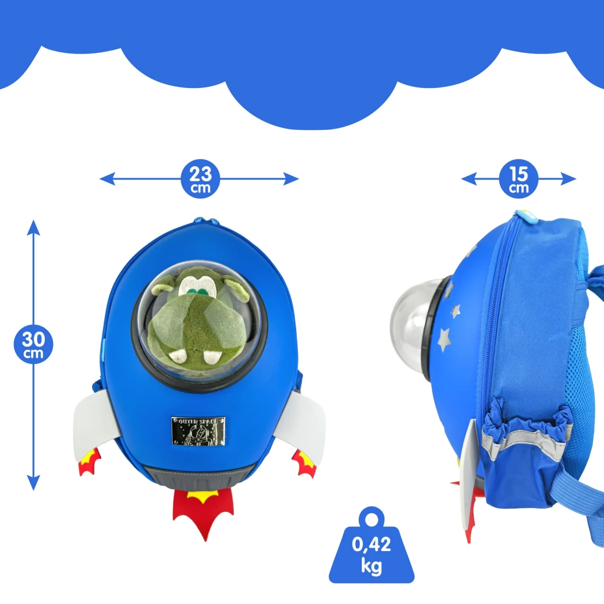 Dječji ruksak Raketa s prozorčićem za gledanje