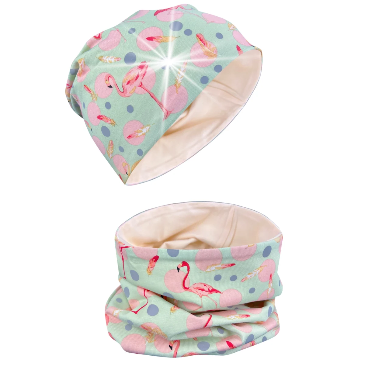 Reflektirajuća kapa s 360° reflektirajućim šalom - Flamingo